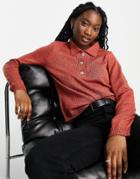 Jdy Polo Sweater With Button Detail In Red