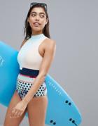 Roxy Pop Surf Cutout Back Swimsuit - Multi