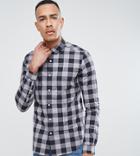 Asos Tall Skinny Poplin Buffalo Plaid Shirt - Gray