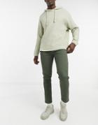 Pull & Bear Join Life Skinny Fit Smart Chinos With Belt In Khaki-green