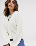 Y.a.s Textured Chunky Cardigan - Pink