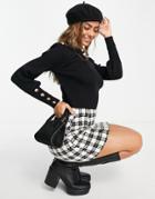 Lipsy Military Button Sweater In Black