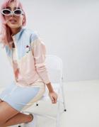 Hello Kitty X Asos Design Cropped Track Jacket With Embroidery Detail - Multi
