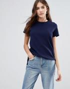Daisy Street Split Back Top - Navy