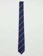 Jack & Jones Stripe Tie In Navy - Navy