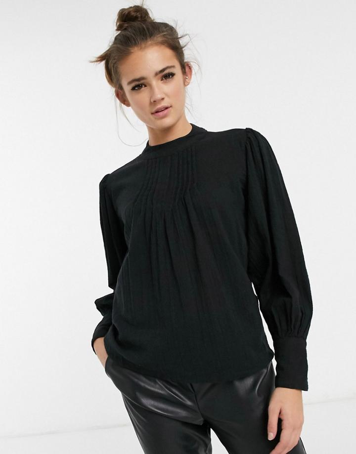 Jdy High Neck Blouse In Black