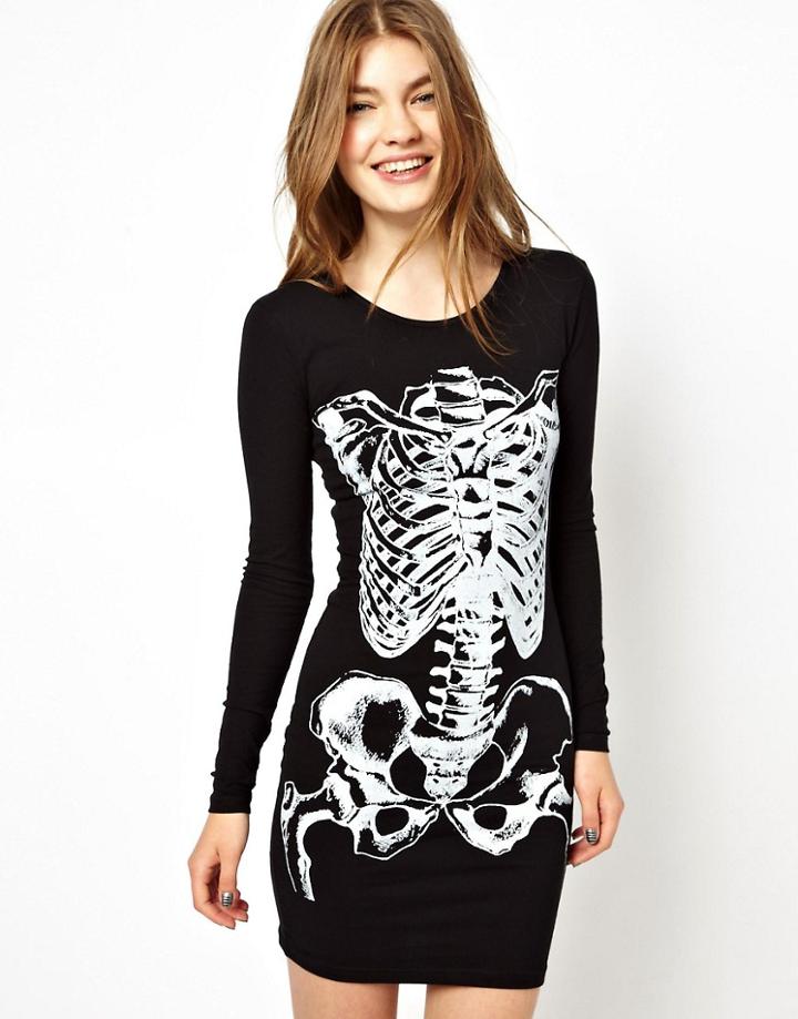 Brave Soul Skeleton Dress - Black