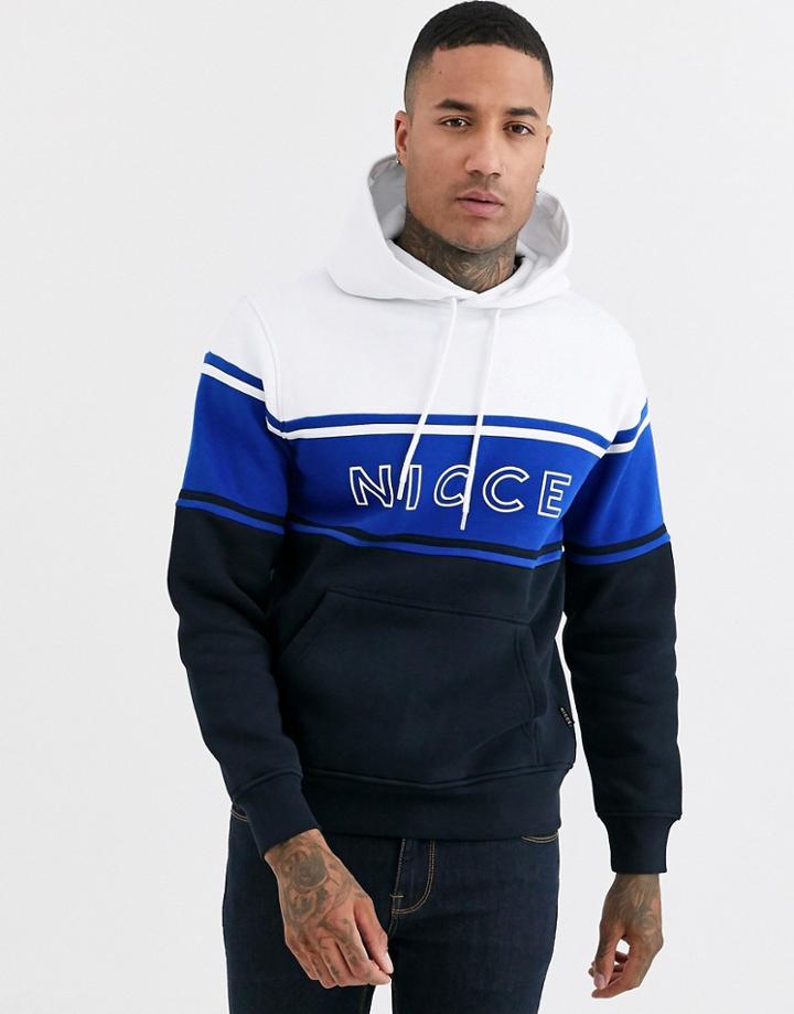 Nicce Hoodie With Panel Logo In Navy