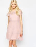 Needle & Thread Chiffon Lace Dress - Ballet Pink