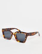 Aj Morgan Potent Square Sunglasses In Tort-brown