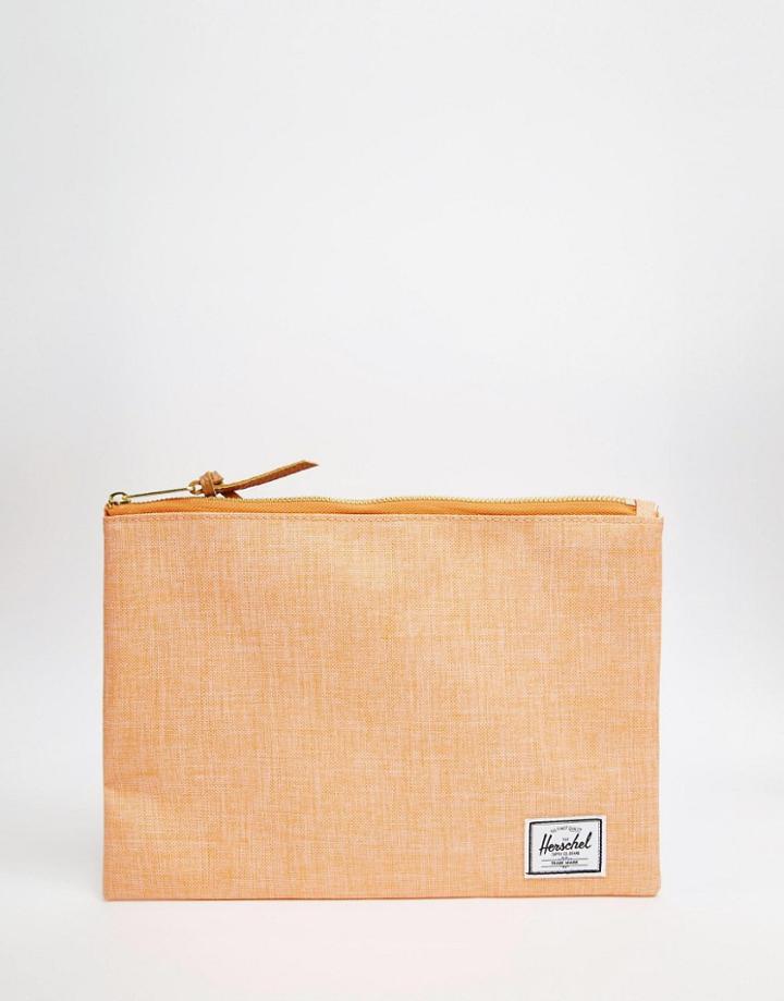 Herschel Supply Co Network Large Pouch In Nectarine Crosshatch - Nectarine Crosshatch