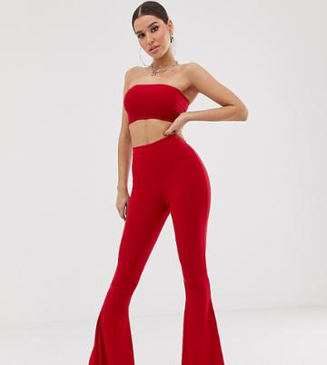 Fashionkilla Flared Pants In Red - Red