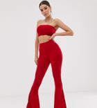 Fashionkilla Flared Pants In Red - Red