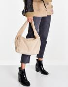 Na-kd X Anna Briand Faux Fur Shoulder Bag In Beige-neutral