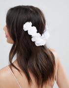 Asos Design Bridal Floral Back Hair Clip - White