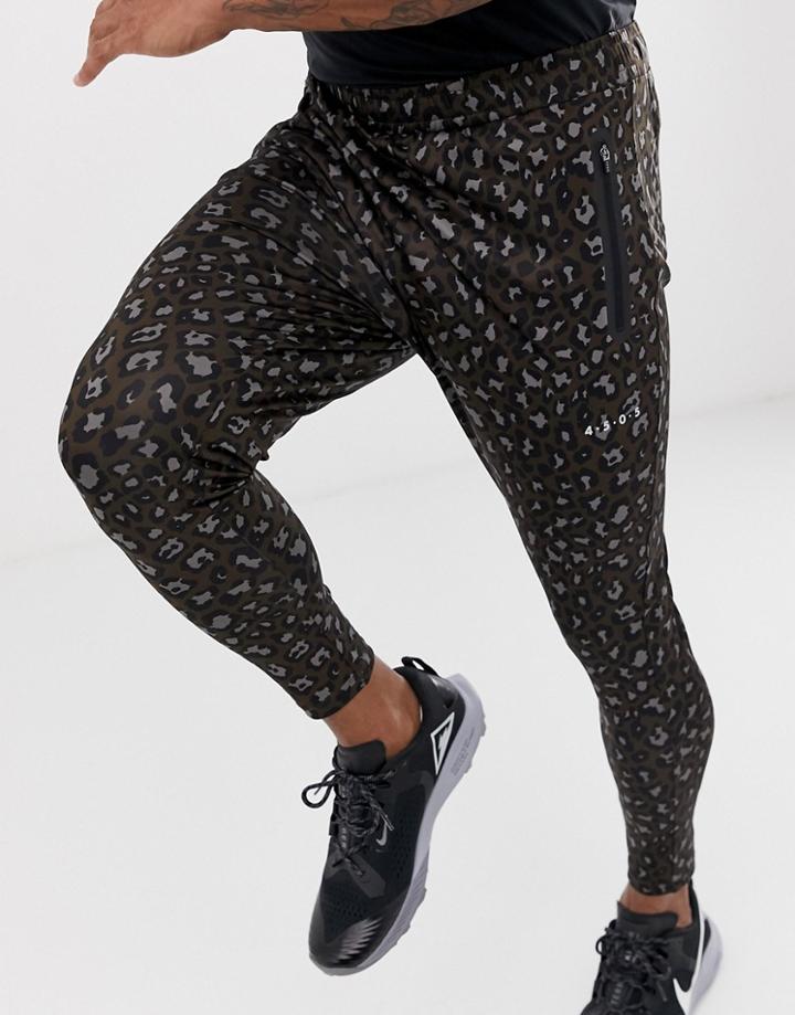 Asos Super Skinny Training Sweatpants In Leopard Print With Quick Dry - Brown