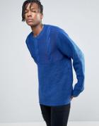 Cheap Monday Deprived Knit Half Cable Sweater - Blue