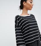 Missguided Tall Striped Boxy Top In Multi - White