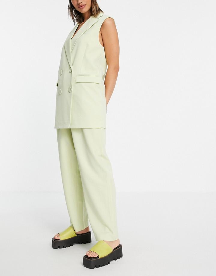 Y.a.s Tapered Tailored Pants In Light Green - Part Of A Set