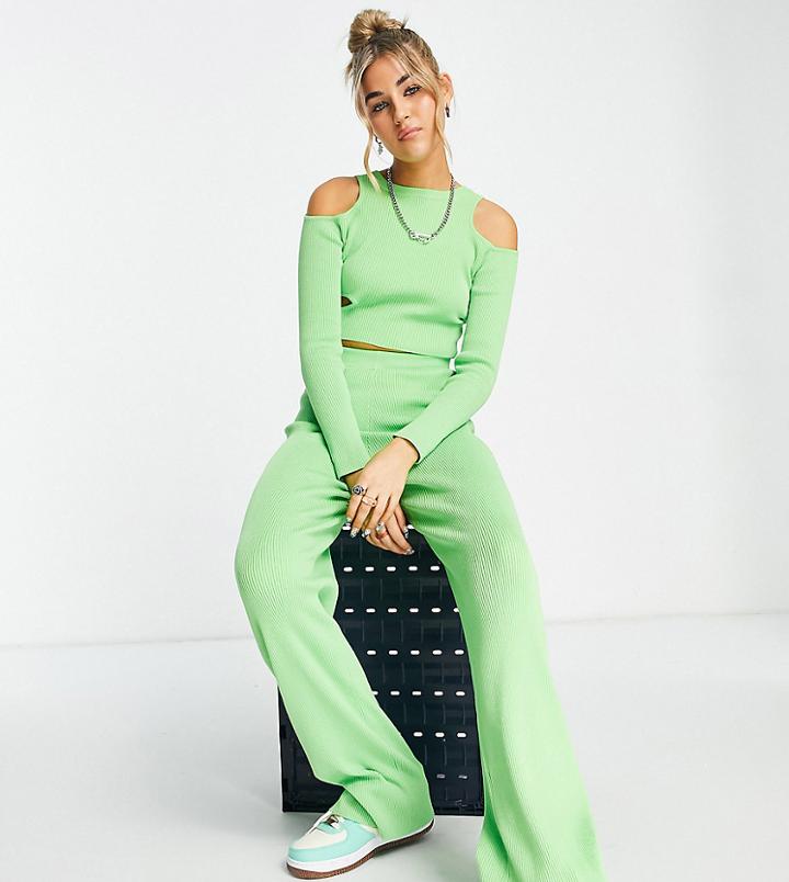 Asyou Knit Pants In Green - Part Of A Set-blue