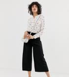 Warehouse Culottes With Pleat Detail In Black - Black