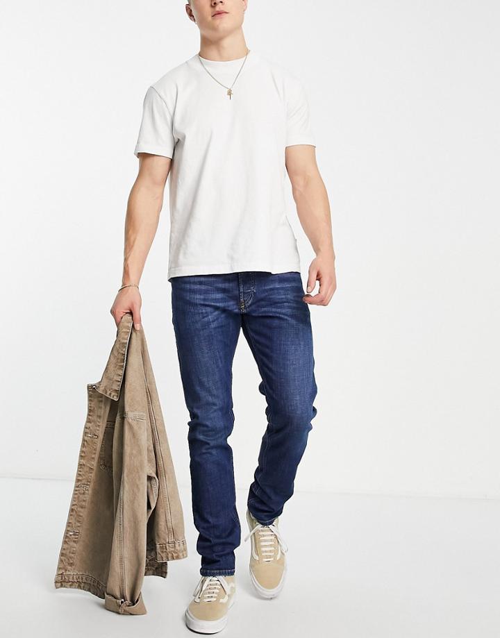 Diesel D-luster Slim Jeans In Mid Wash-blue