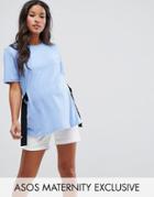 Asos Maternity Side D-ring T-shirt - Blue