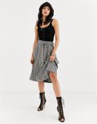 Object Check Midi Skirt With Paperbag Waist