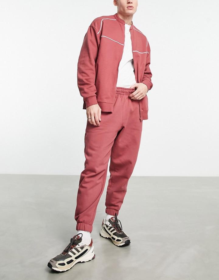 Asos Design Oversized Sweatpants In Red - Part Of A Set
