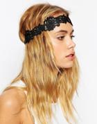 Asos Lace Flower Headband - Black