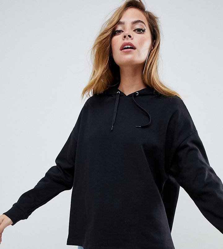 Asos Design Petite Over Head Hoodie In Black