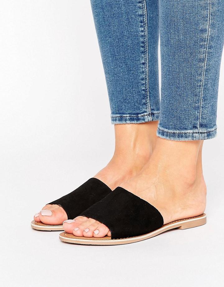 New Look Suede Flat Mule - Black