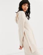 Asos Design Two-piece Hoody In Fluffy Yarn-beige