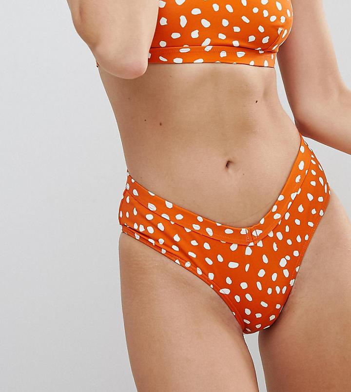 Zulu & Zephyr Exclusive Polka Amber Bikini Bottom - Orange