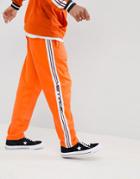 Mennace Jogger In Orange With Taping - Orange