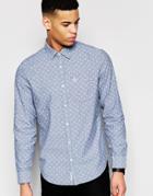 Original Penguin Elm Oxford Long Sleeved Shirt - Blue