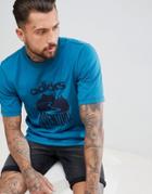 Adidas Originals Atric T-shirt With Adventure Print In Blue Cd6813 - Blue