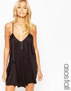 Asos Tall Layered Drape Jersey Beach Dress - Black