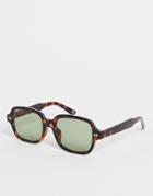 Asos Design Square Sunglasses In Tort-brown