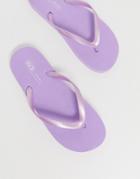 Asos Design Filter Flip Flops In Lilac - Purple