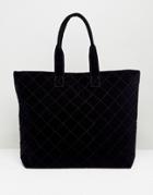 Pieces Quilted Shopper Bag - Navy