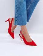 New Look Red Slingback Low Heel Shoe - Red