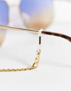 Asos Design Stainless Steel Slim 5mm Sunglasses Chain In Gold Tone