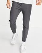 Asos Design Super Skinny Smart Sweatpants In Gray-grey
