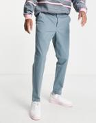 Asos Design Tapered Fit Chinos In Blue