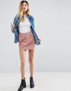 Asos Cord Pelmet Skirt In Pale Pink - Pink
