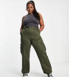 Dr Denim Plus Ruby Straight Leg Utility Pants In Green