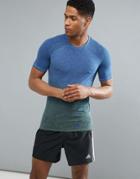 Adidas Running Prime Knit T-shirt In Blue Az2900 - Blue