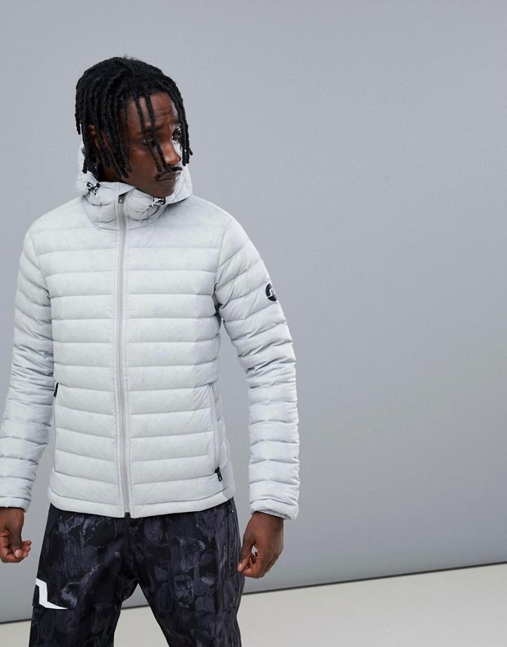 J.lindeberg Ski Ease Hooded Liner Down Puffer Jacket In Gray - Gray