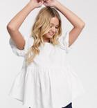 Asos Design Maternity Linen Smock Top-no Color